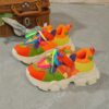 Childs bright neon green pink and yellow Cloud Play Sneakers stylish and comfortable for spring or fall