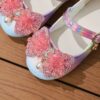 Adorable rainbow sparkly Mary Jane flats for girls perfect for adding a touch of sparkle to any outfit Comfortable and stylish kids shoes from Newness