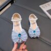 Close up of Newnesss Enchanted Garden Rhinestone Princess Shoes showcasing sparkling rhinestones and delicate design Perfect for a young girl