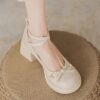 Adorable girls Mary Jane shoes with a darling bow perfect for school parties or weddings