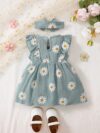 Adorable BrownBark daisy dress set perfect for summer This cute and stylish outfit features a charming daisy print and is ideal for warm weather