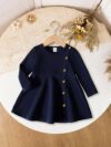 Adorable Newness Little Sailor Navy Blue Dress perfect for any occasion A charming navy blue dress with sailor inspired details