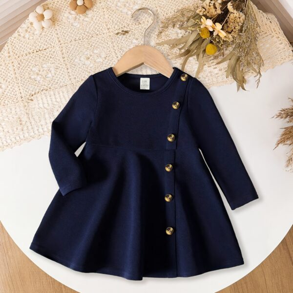 Adorable Newness Little Sailor Navy Blue Dress perfect for any occasion A charming navy blue dress with sailor inspired details