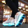 Kids Galaxy Glow Roller Skates from Newness featuring LED lights geometric designs and comfortable design