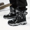 Newness floral high top kids snow boots warm and durable perfect for winter