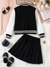Adorable Pastel Dreams Preppy Skirt Set in soft pastel colors perfect for spring or fall The set includes a matching top and skirt ideal for girls