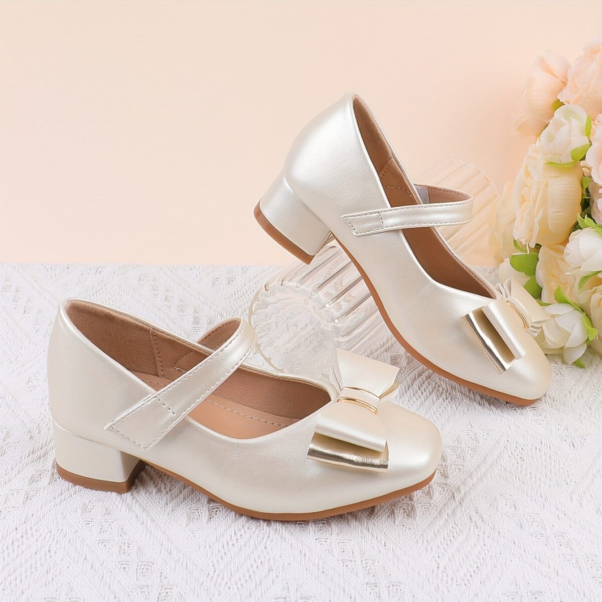 Golden Hour Girls High Heels by Newness Elegant girls high heels in gold perfect for weddings parties and special occasions