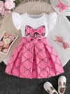 Adorable girls summer outfit Newnesss Summer Playdate Bow Skirt Set A charming two piece set featuring a stylish bow skirt and coordinating top