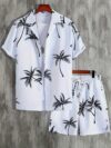 Embrace vacation vibes with the Newness Riviera Escape Palm Print Set This comfortable two piece set is crafted from lightweight polyester perfect for warm weather
