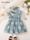 Adorable BrownBark daisy dress set perfect for summer This cute and stylish outfit features a charming daisy print and is ideal for warm weather