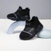 Glowing Cloud Kids Slip On Sneakers in action A childs feet wearing the stylish and comfortable Newness slip on sneakers ready for play The shoes are light colored and feature a unique design