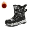 Newness floral high top kids snow boots warm and durable perfect for winter