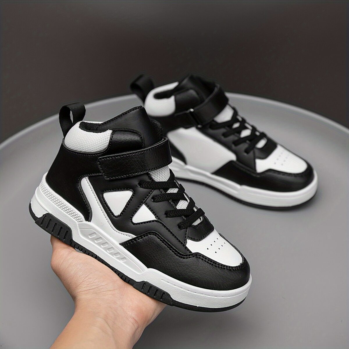 Stylish Retro Pixel Geometric Sneakers for kids by Newness These sneakers feature a vibrant geometric pixel design