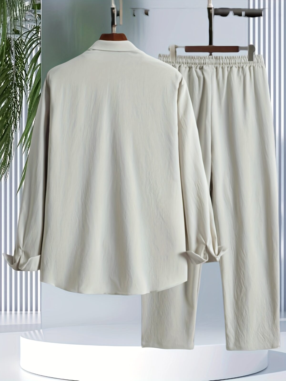 Newness Mens Effortless Style Casual Two Piece Set in premium polyester Model showcases the comfortable and stylish two piece outfit