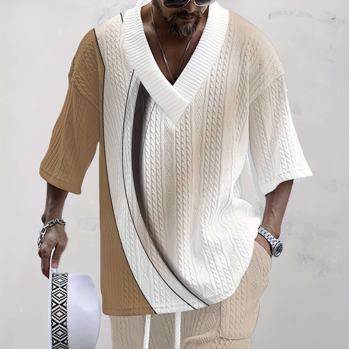 Newness Effortless Knit Summer Set A luxurious knit two piece set perfect for summer Model wears a relaxed fit knit top and matching skirt in a soft summery color