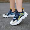 Newness Striped Hook  Loop Boys Casual Shoes Stylish and versatile boys casual shoes in blue and white stripes featuring breathable mesh and a comfortable EVA sole perfect for spring and summer