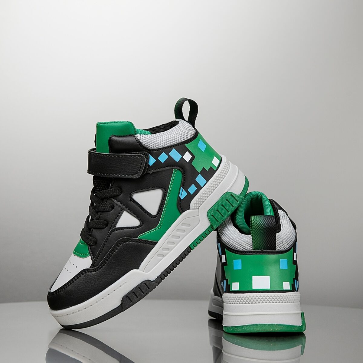 Stylish and durable color block high top sneakers for kids perfect for active play Showcasing vibrant color blocking and sturdy construction