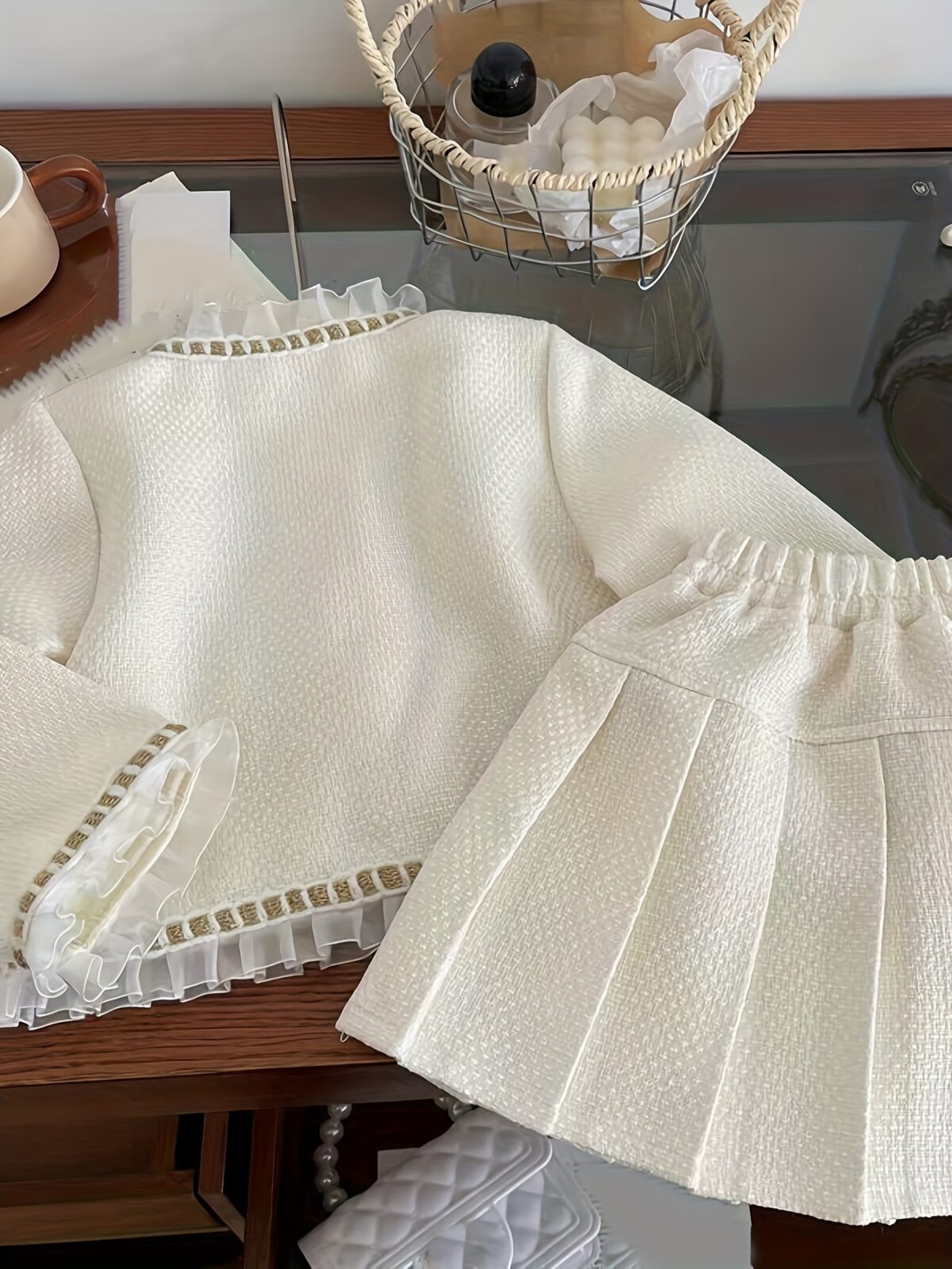 Adorable girls skirt set in a chic high end design perfect for any occasion