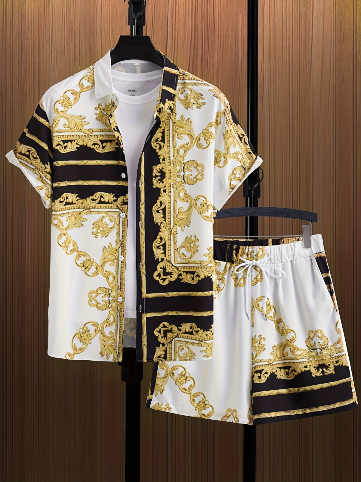 Elevate your summer style with the Newness Dubai Nights Geometric Print Set This chic and effortless set features a geometric print
