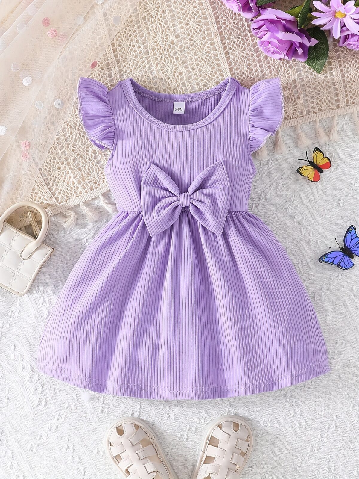 Adorable Summer Bloom Baby Girl Dress Set A charming two piece outfit in soft summery colors perfect for warm weather
