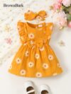Adorable BrownBark daisy dress set perfect for summer This cute and stylish outfit features a charming daisy print and is ideal for warm weather