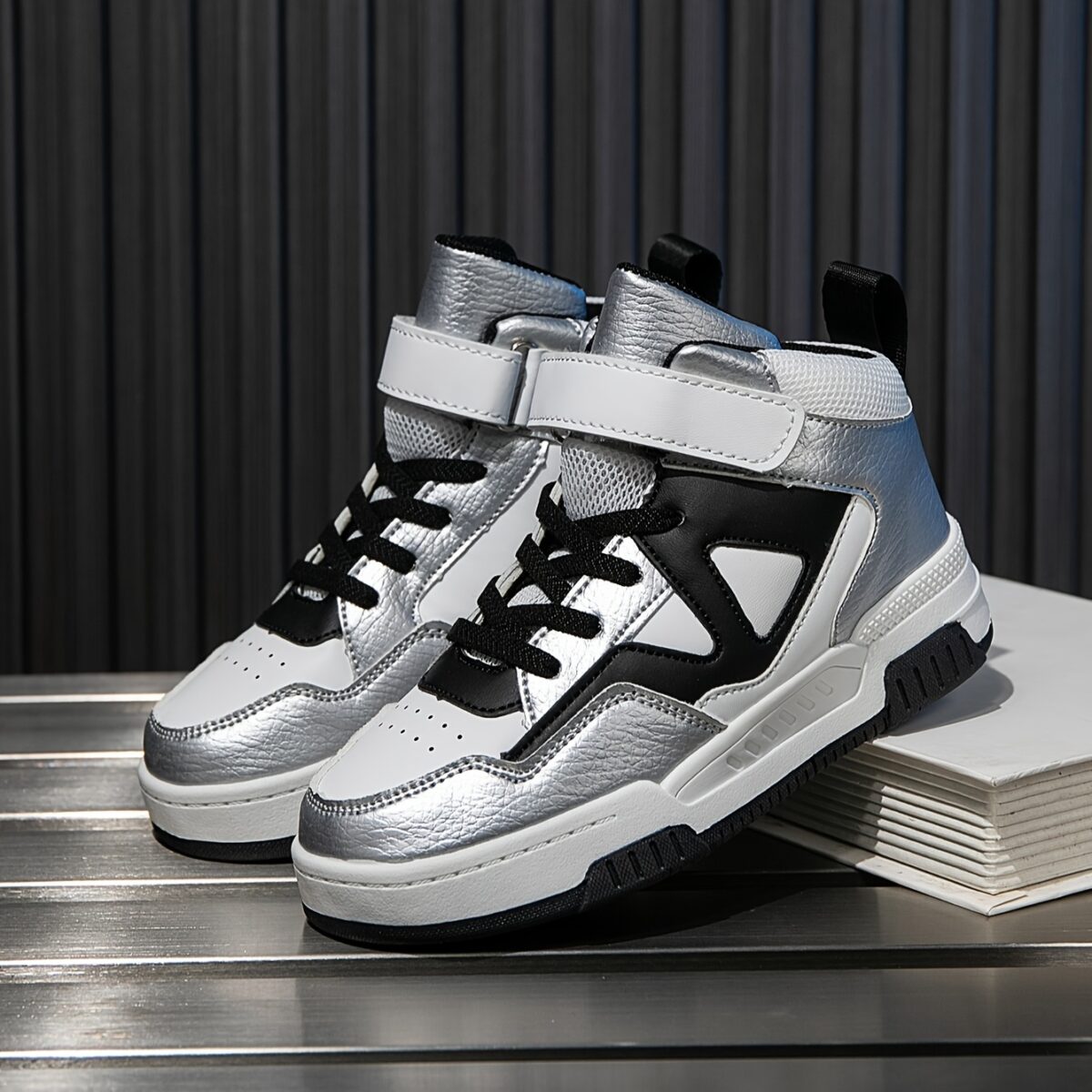 Stylish Retro Pixel Geometric Sneakers for kids by Newness These sneakers feature a vibrant geometric pixel design