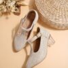Girls twinkle toes glitter heels in gold perfect for parties and special occasions Sparkle and shine in Newness