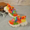 Childs bright neon green pink and yellow Cloud Play Sneakers stylish and comfortable for spring or fall