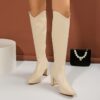 Dune Beige Knee High Boots by Newness Stylish knee high boots in a versatile beige shade perfect for any occasion