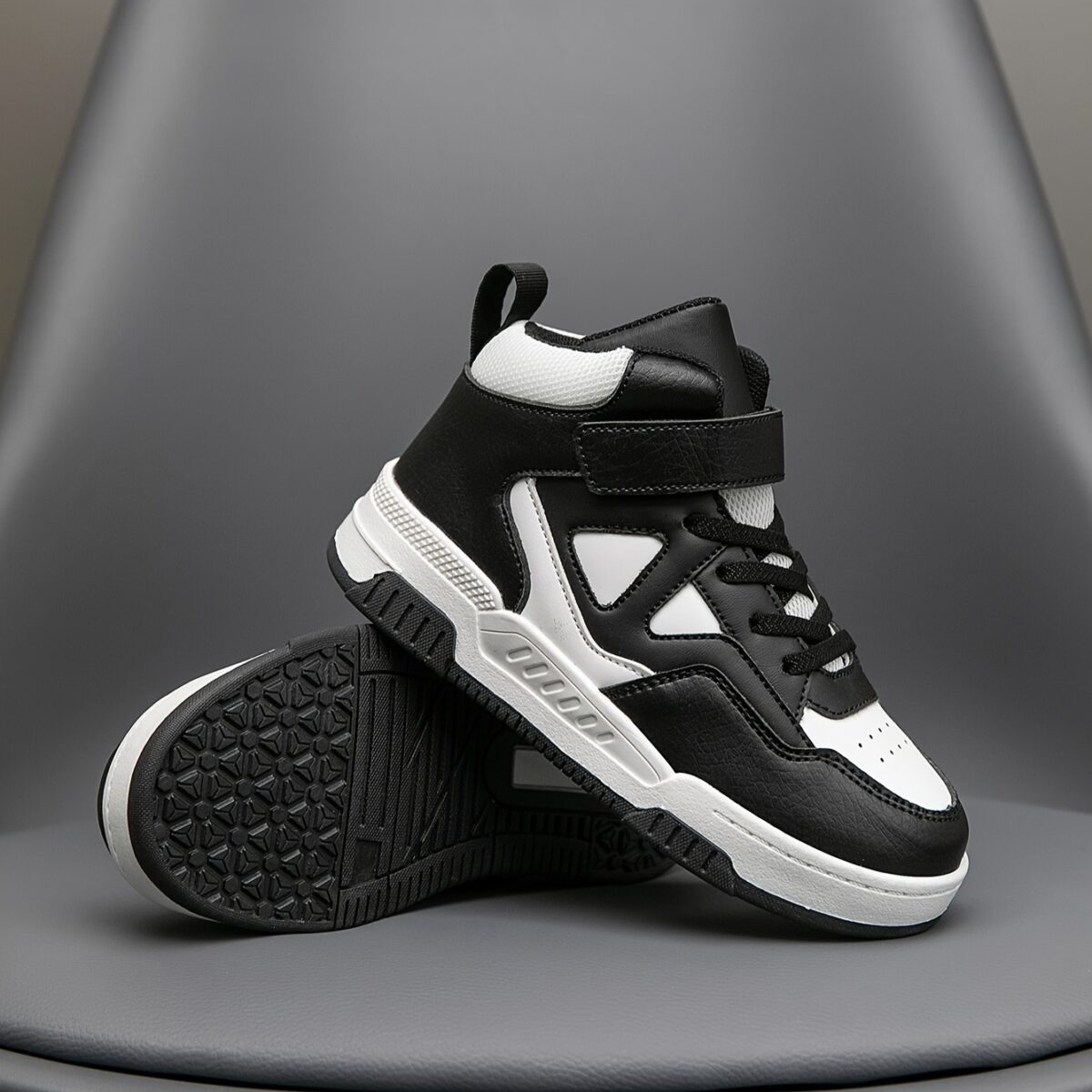 Stylish Retro Pixel Geometric Sneakers for kids by Newness These sneakers feature a vibrant geometric pixel design