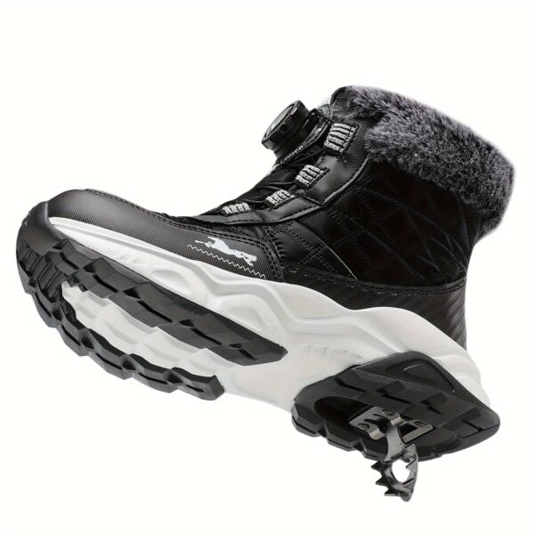 Kids wearing stylish and warm FANGFIUP Explorer Winter Boots playing in the snow