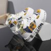 Colorful youngsters mid top sneakers with closure breathable upper and cushioned sole Stylish stitching details