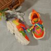 Childs bright neon green pink and yellow Cloud Play Sneakers stylish and comfortable for spring or fall