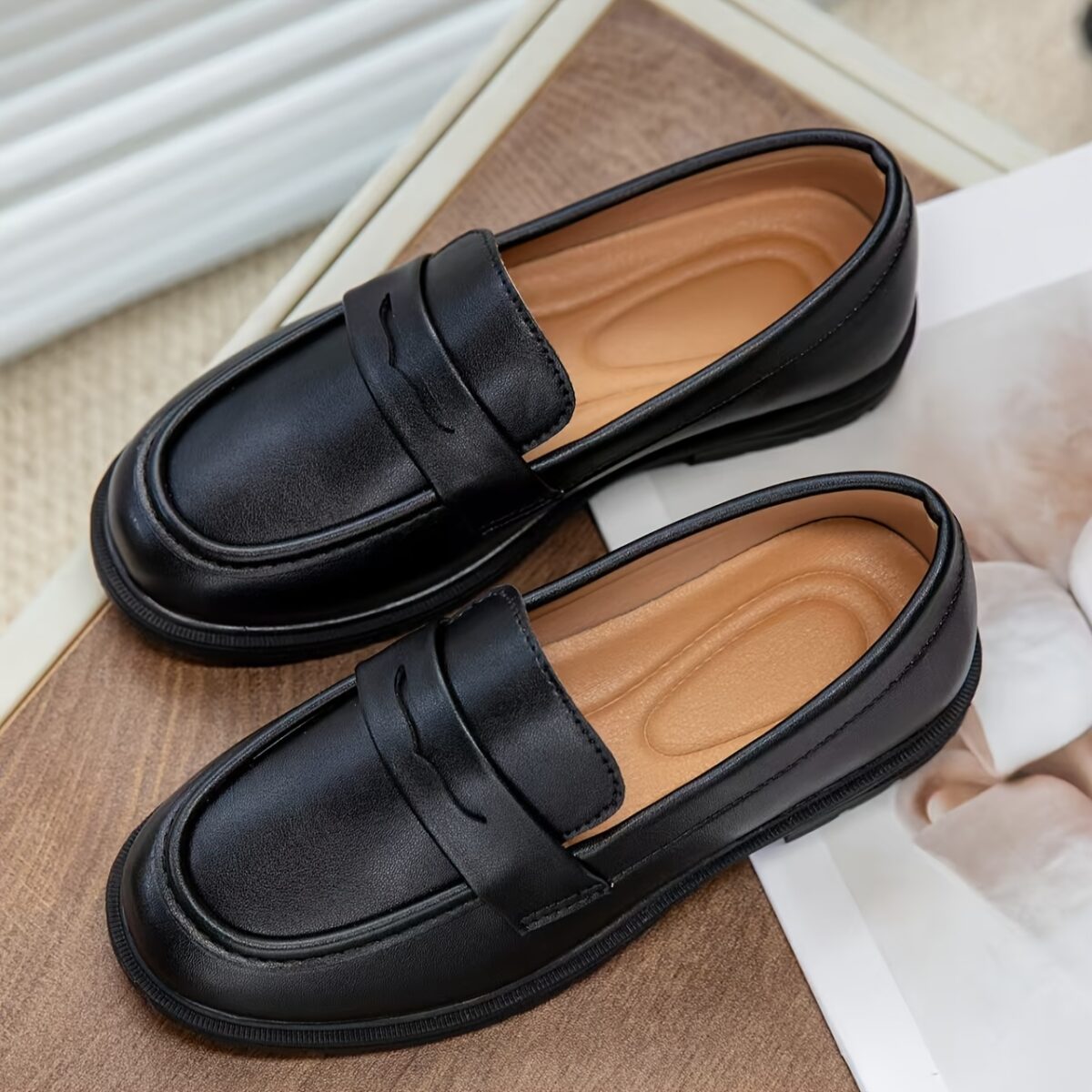 Newness Stride Rite Boys Slip Ons in navy blue showcasing polished style and effortless comfort Perfect for school formal events or everyday wear