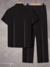 Newness Chicago Mens Casual Two Piece Set Stylish letter print two piece outfit perfect for any casual occasion
