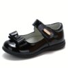 Stylish and comfortable Classic Bow Girls School Shoes in black patent leather with a classic bow detail perfect for school parties and other occasions