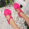 Adorable rose red bowknot princess sandals for girls perfect for parties or everyday wear Stylish and comfortable these sandals feature a charming bowknot detail Shop Newness