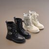 Newness Lace Up Kids Chunky Boots A pair of stylish chunky boots for kids featuring lace up detailing Perfect for keeping little feet warm and trendy