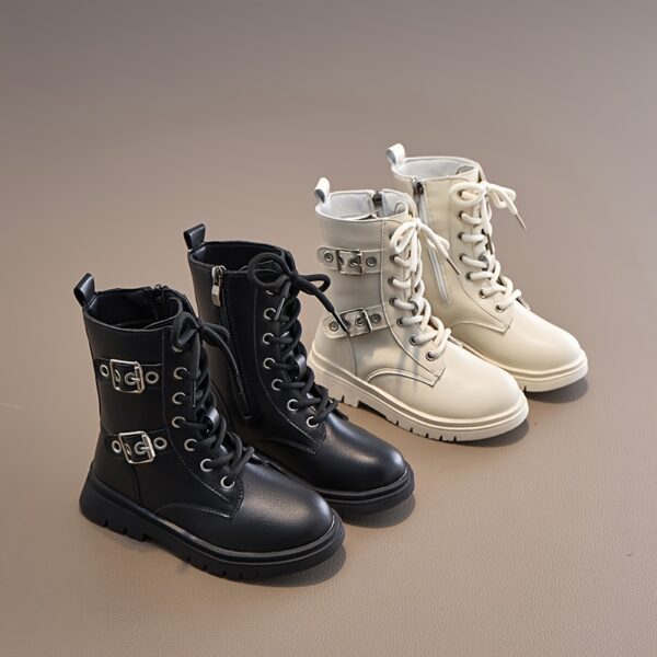 Newness Lace Up Kids Chunky Boots A pair of stylish chunky boots for kids featuring lace up detailing Perfect for keeping little feet warm and trendy