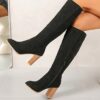 Newness Effortless Chic Knee High Boots Elevate your style with these versatile boots perfect for any season Shown in a close up showcasing the sleek design and rich material