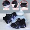Glowing Cloud Kids Slip On Sneakers in action A childs feet wearing the stylish and comfortable Newness slip on sneakers ready for play The shoes are light colored and feature a unique design