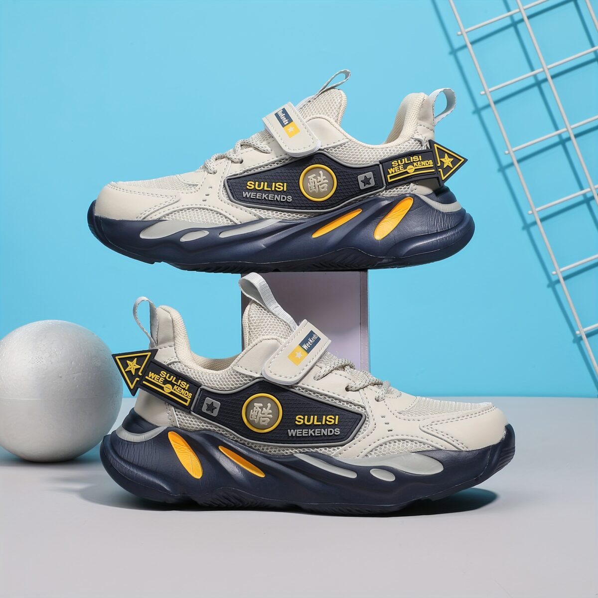 Stylish striped mesh youth sneakers perfect for active kids Breathable and comfortable design in a trendy color scheme