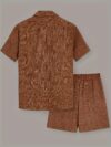 Effortless Chic Mens Summer Set in breathable polyester perfect for warm weather Model showcasing the stylish two piece outfit