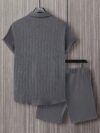Newness Riviera Breeze Mens Summer Set A stylish two piece outfit in breathable polyester perfect for summer Model showcases the modern fit and comfort