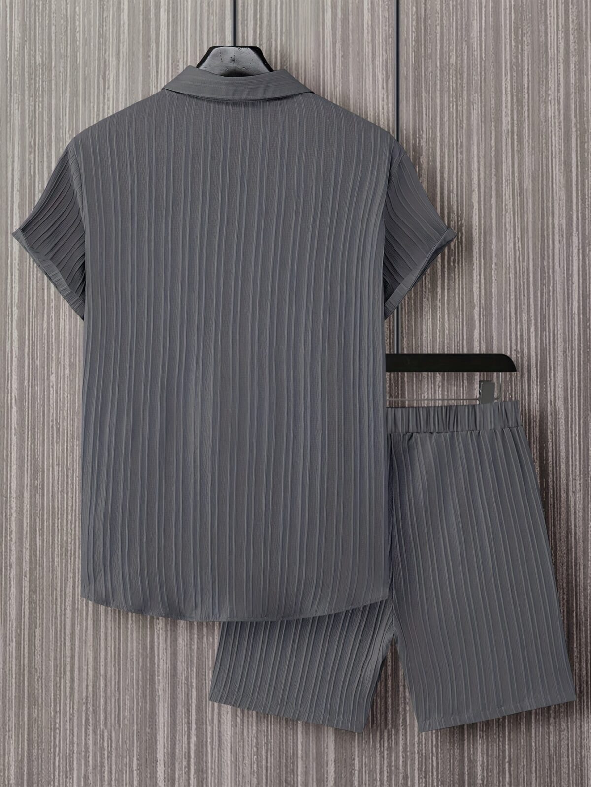 Newness Riviera Breeze Mens Summer Set A stylish two piece outfit in breathable polyester perfect for summer Model showcases the modern fit and comfort