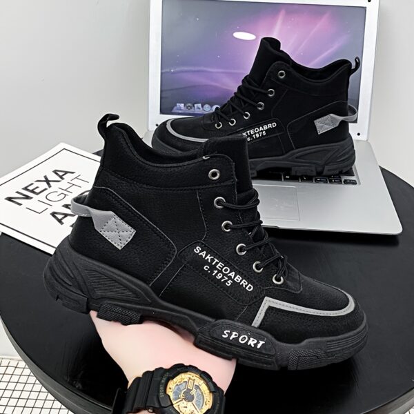 Newness Urban Explorer Mens High Top Sneakers in stylish grey showcasing modern design and premium comfort perfect for FallWinter