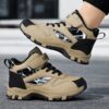 Stylish navy blue Adventure Ready boys mid top sneakers by Newness perfect for active play Durable and comfortable design