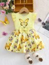 Adorable baby girl in a lavender butterfly dress perfect for summer Newness