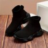 Stylish and comfortable Newness Cloudwalkers Kids High Tops in action perfect for active play A childs feet are shown wearing the high top sneakers while engaged in energetic activity