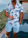 Embrace effortless summer style with the Newness Riviera Escape Leaf Print Set Crafted from breathable polyester this two piece set features a vibrant leaf print perfect for any occasion